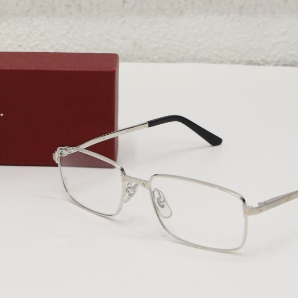 Cartier CT0204O-003 Frame Silver Eyeglasses 56-18-140